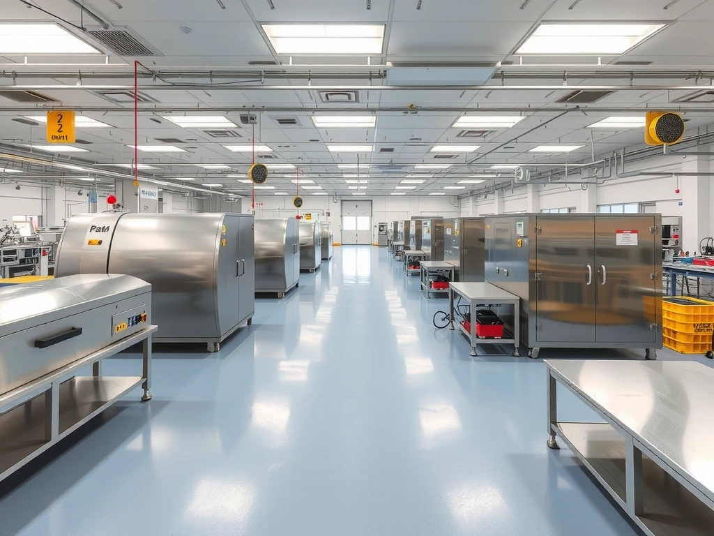 Macchinari moderni in un ambiente di produzione sterile e pulito